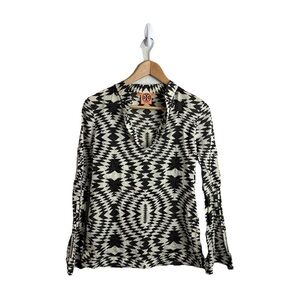 Tory Burch Tunic Top Sequined Aztec Print VTG